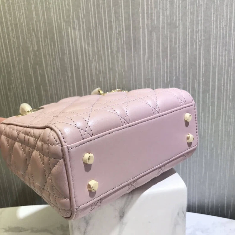 Shop shoulder bags The bag m Christian Dior Mini Lady Dior Bag Pink Cannage Lambskin