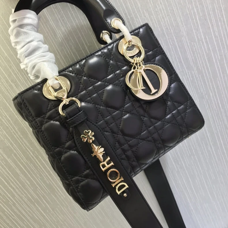 Replica valentino bags Wide, adj Christian Dior My Lady Dior Bag Black Cannage Lambskin