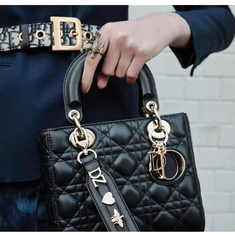 Replica valentino bags Wide, adj Christian Dior My Lady Dior Bag Black Cannage Lambskin