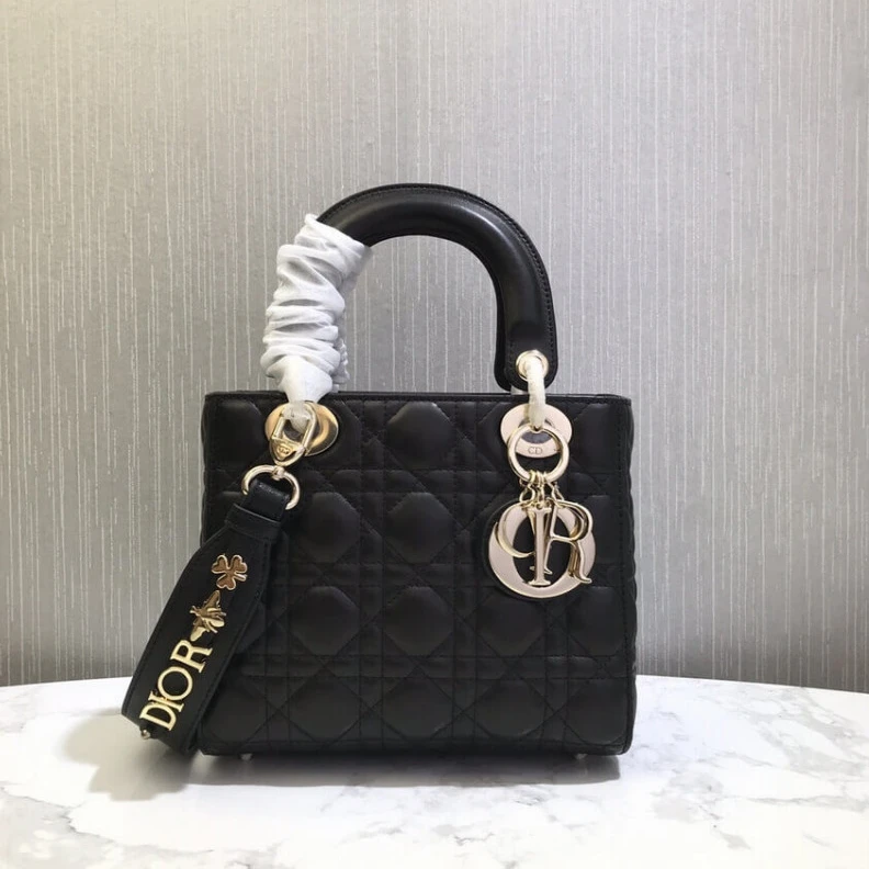 Replica valentino bags Wide, adj Christian Dior My Lady Dior Bag Black Cannage Lambskin