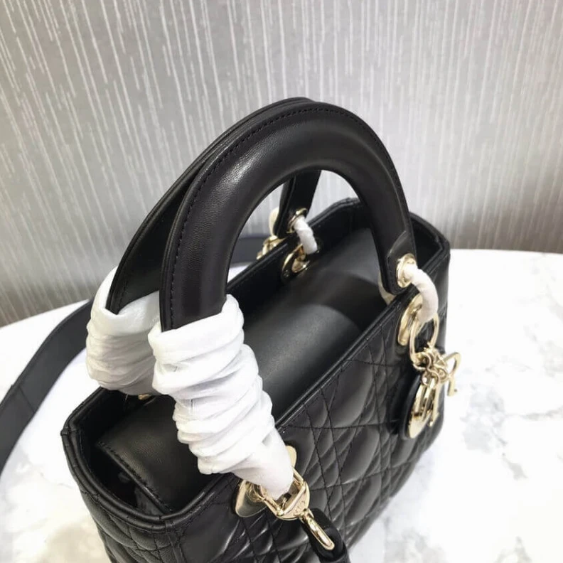 Replica valentino bags Wide, adj Christian Dior My Lady Dior Bag Black Cannage Lambskin