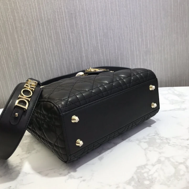 Replica valentino bags Wide, adj Christian Dior My Lady Dior Bag Black Cannage Lambskin