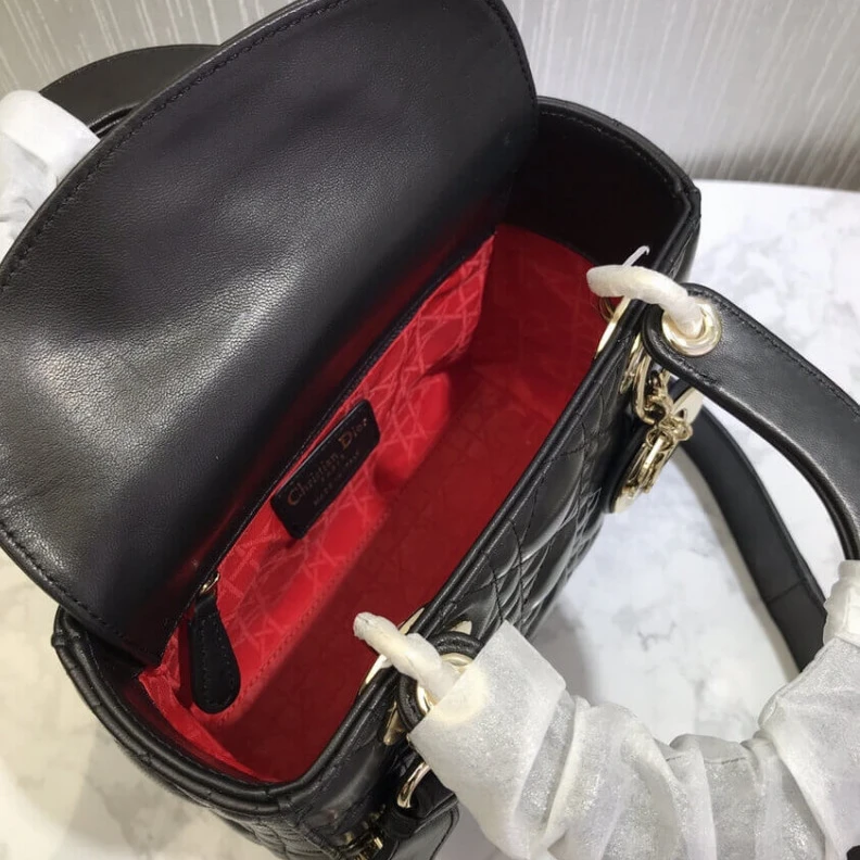 Replica valentino bags Wide, adj Christian Dior My Lady Dior Bag Black Cannage Lambskin