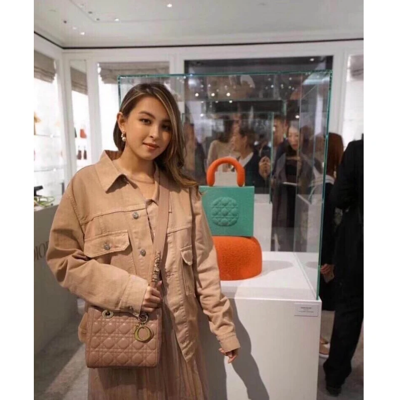 Shop shoulder bags The Lady D Christian Dior My Lady Dior Bag Blush Cannage Lambskin