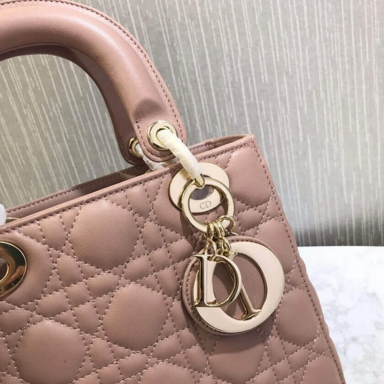 Shop shoulder bags The Lady D Christian Dior My Lady Dior Bag Blush Cannage Lambskin