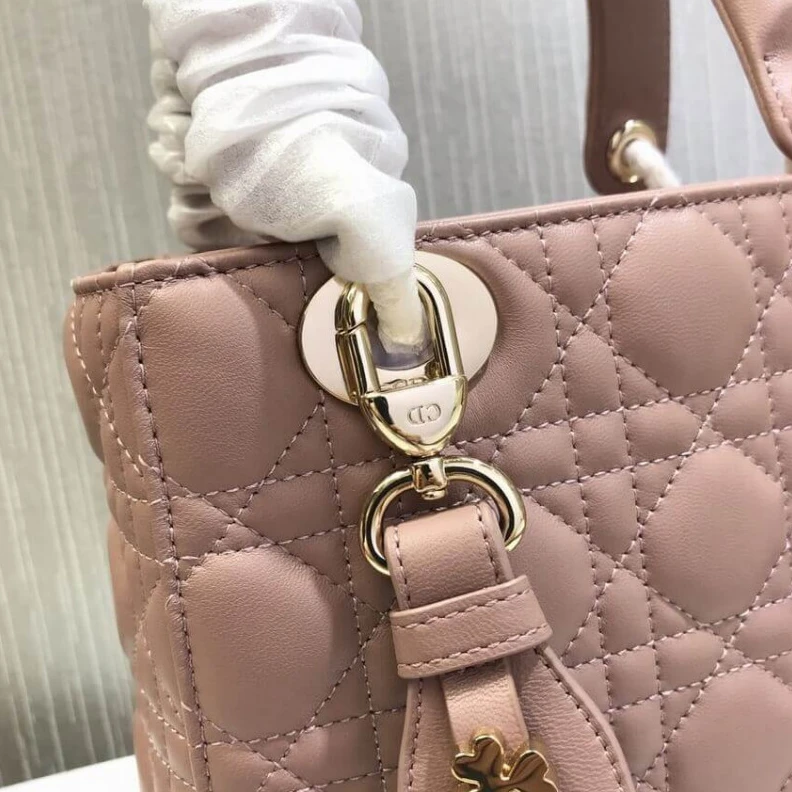 Shop shoulder bags The Lady D Christian Dior My Lady Dior Bag Blush Cannage Lambskin