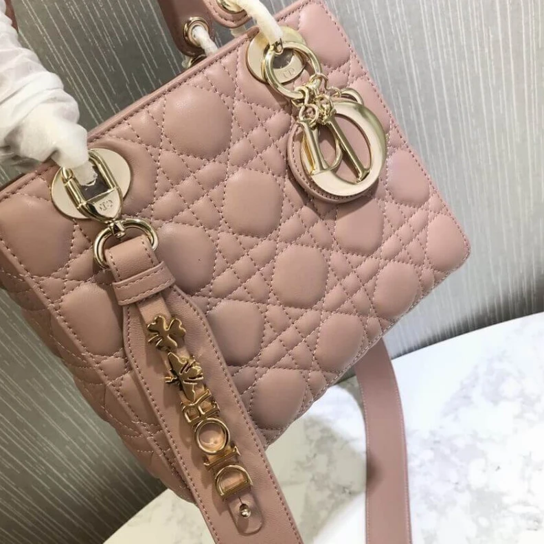 Shop shoulder bags The Lady D Christian Dior My Lady Dior Bag Blush Cannage Lambskin