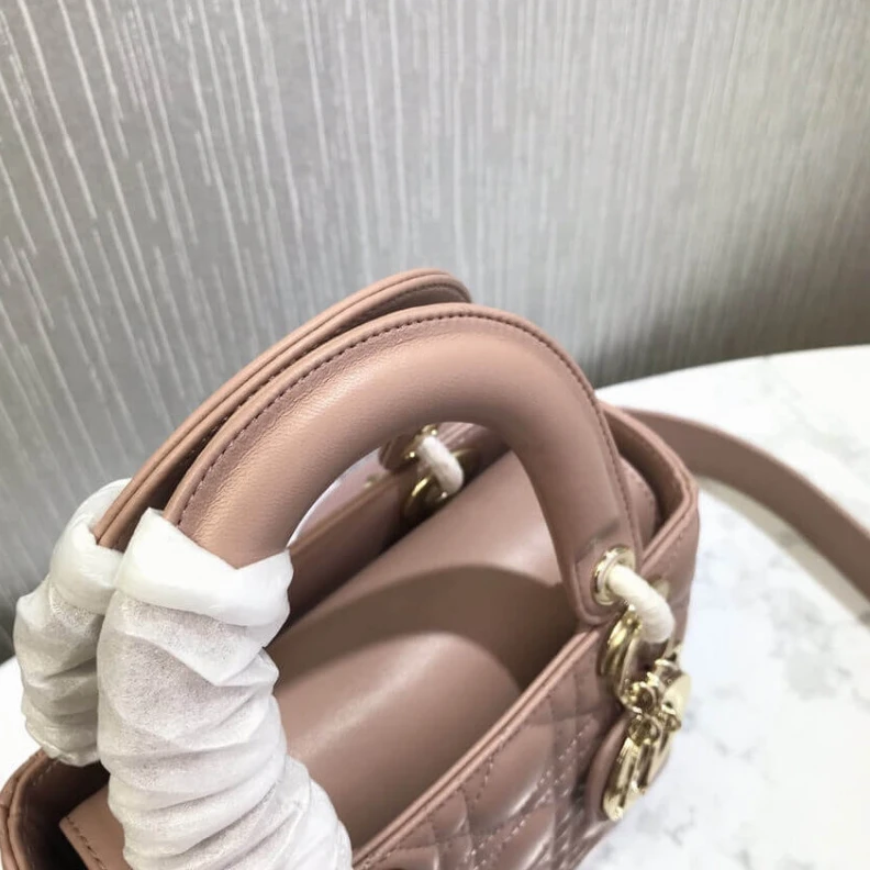 Shop shoulder bags The Lady D Christian Dior My Lady Dior Bag Blush Cannage Lambskin