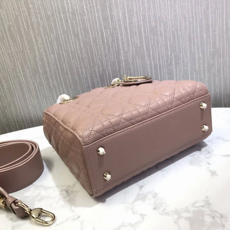Shop shoulder bags The Lady D Christian Dior My Lady Dior Bag Blush Cannage Lambskin