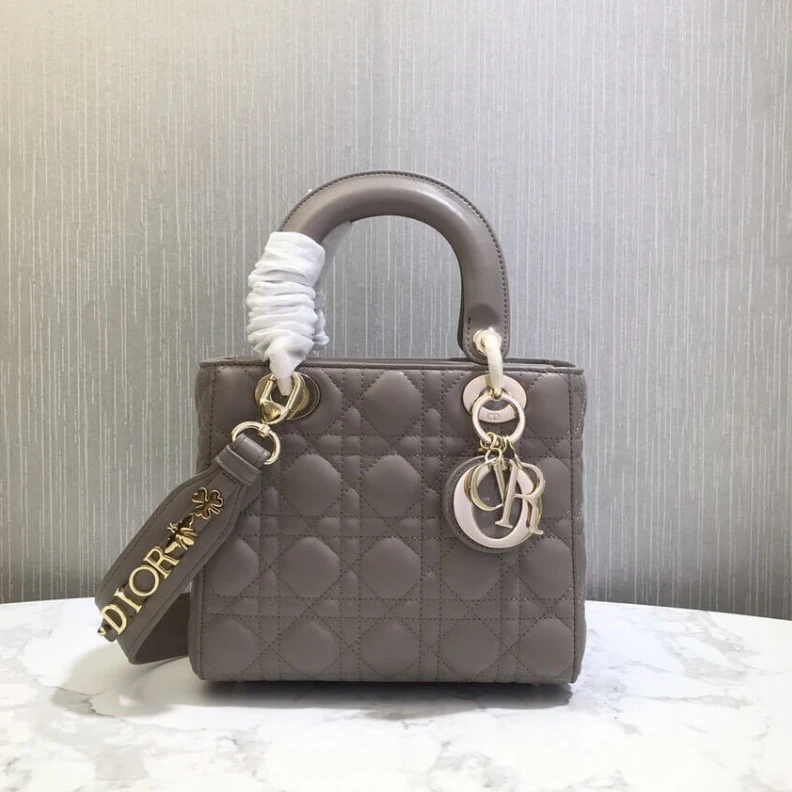 Wide, adj Christian Dior My Lady Dior Bag Steel Gray Cannage Lambskin