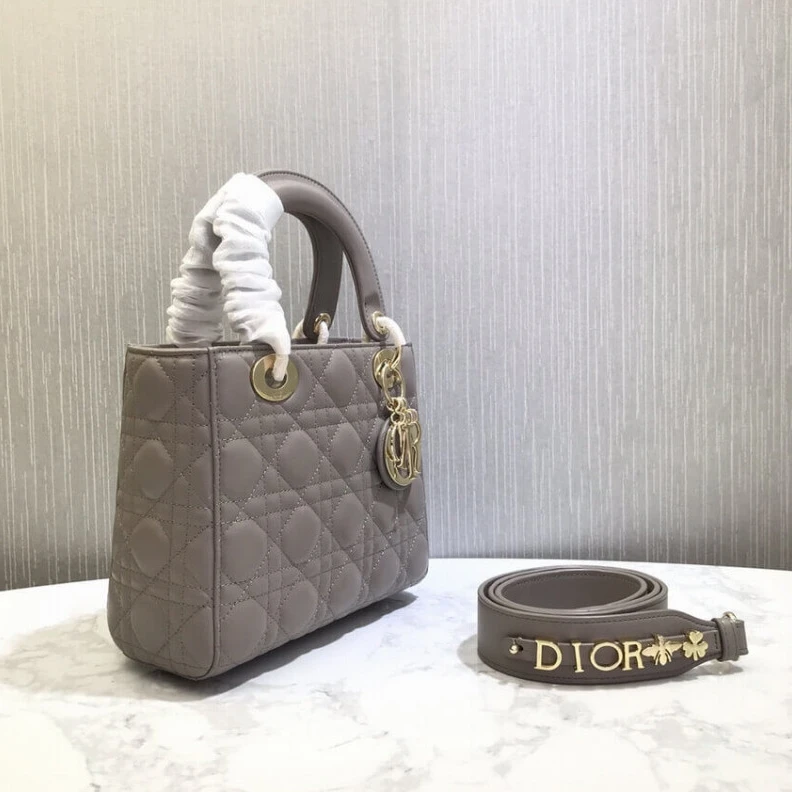 Replica ysl bags Wide, adj Christian Dior My Lady Dior Bag Steel Gray Cannage Lambskin