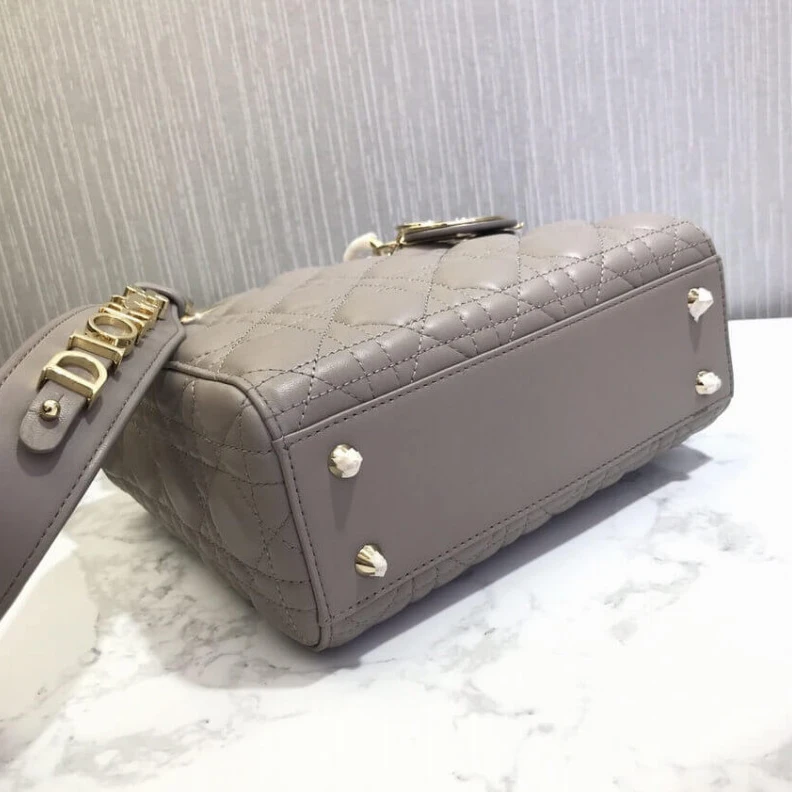 Replica ysl bags Wide, adj Christian Dior My Lady Dior Bag Steel Gray Cannage Lambskin