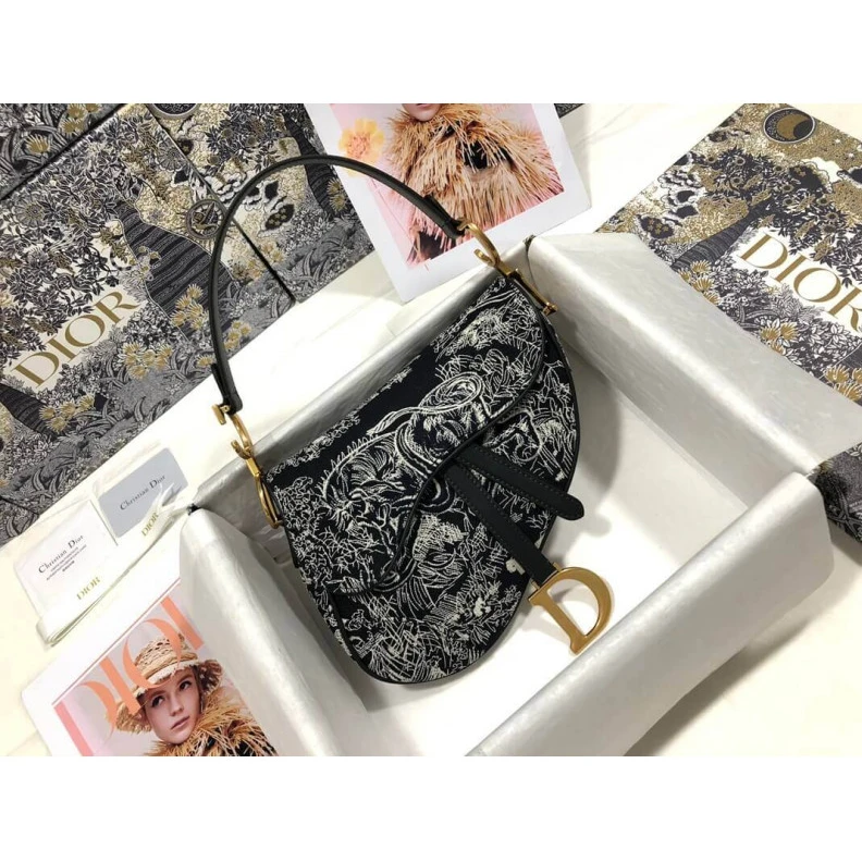 High quality replica bags Maria Graz Christian Dior Saddle Bag Blue Toile de Jouy Reverse Jacquard