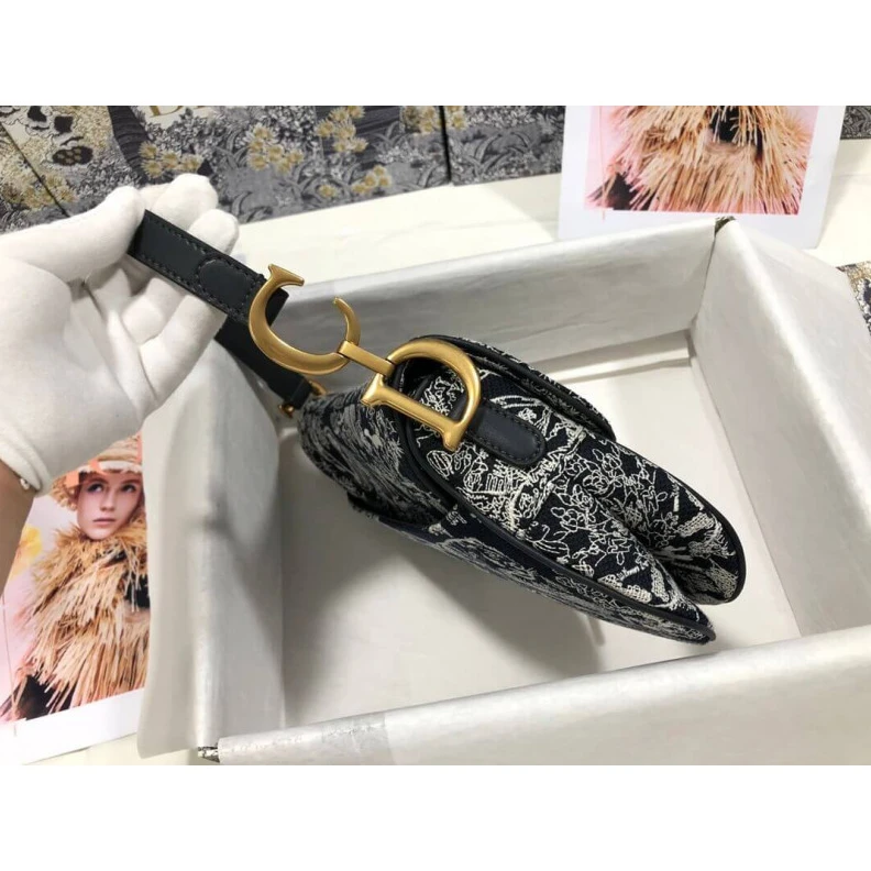 High quality replica bags Maria Graz Christian Dior Saddle Bag Blue Toile de Jouy Reverse Jacquard