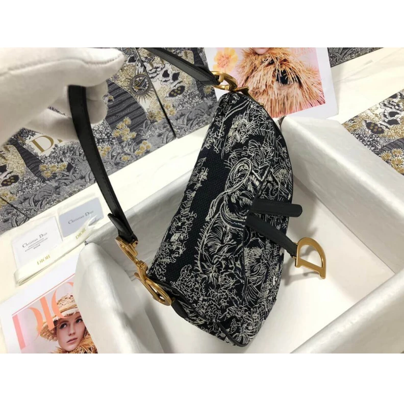 High quality replica bags Maria Graz Christian Dior Saddle Bag Blue Toile de Jouy Reverse Jacquard