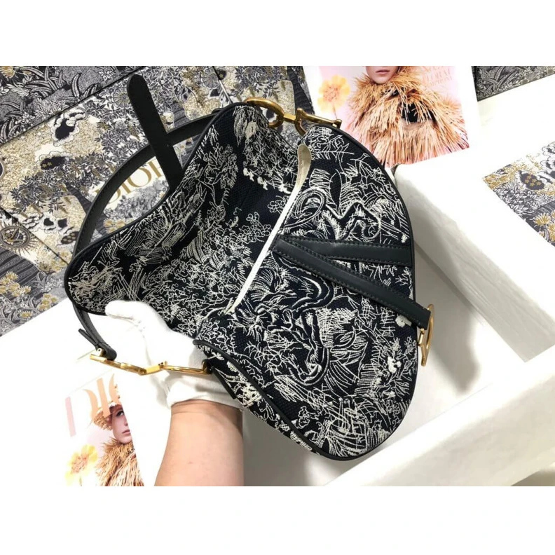High quality replica bags Maria Graz Christian Dior Saddle Bag Blue Toile de Jouy Reverse Jacquard