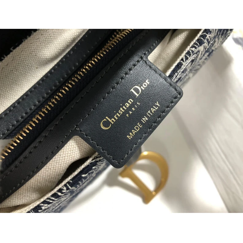 High quality replica bags Maria Graz Christian Dior Saddle Bag Blue Toile de Jouy Reverse Jacquard