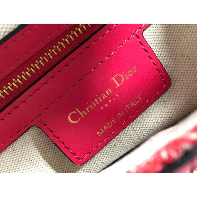Louis vuitton locations 'CD' sign Christian Dior Saddle Bag Raspberry Toile de Jouy Reverse Jacquard
