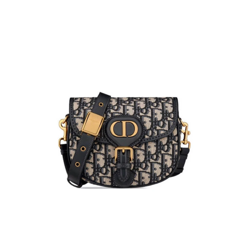 Adjustabl Christian Dior Small Bobby Bag Blue Oblique Jacquard