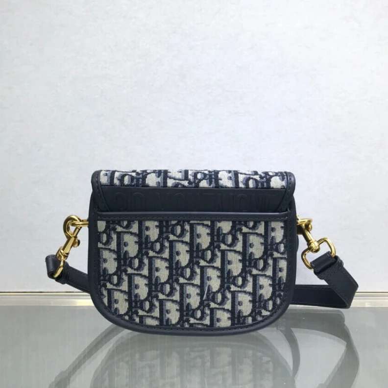 Top lv Adjustabl Christian Dior Small Bobby Bag Blue Oblique Jacquard
