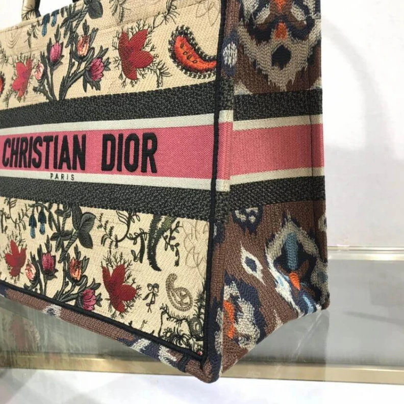 Replica bags The Dior B Christian Dior Small Book Tote Broderie Flowers Multicolore