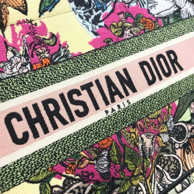 Replica ysl bags 'Christia Christian Dior Small Book Tote Multicolor Cœur EN Fleurs Embroidery
