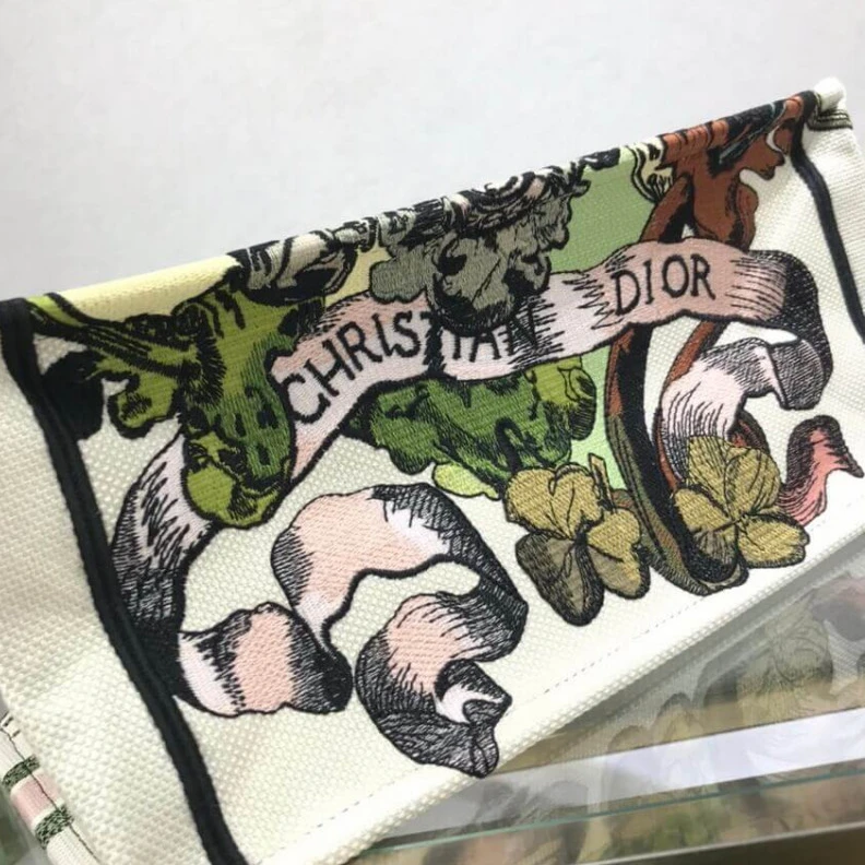 Replica ysl bags 'Christia Christian Dior Small Book Tote Multicolor Cœur EN Fleurs Embroidery