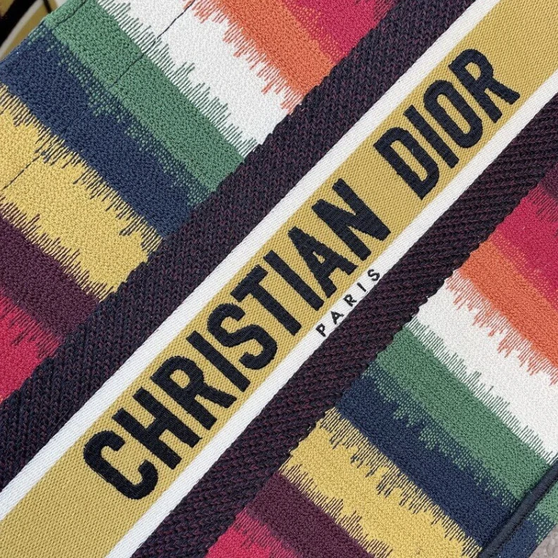 Lv belts replica The Dior B Christian Dior Small Book Tote Multicolor D-Stripes Embroidery