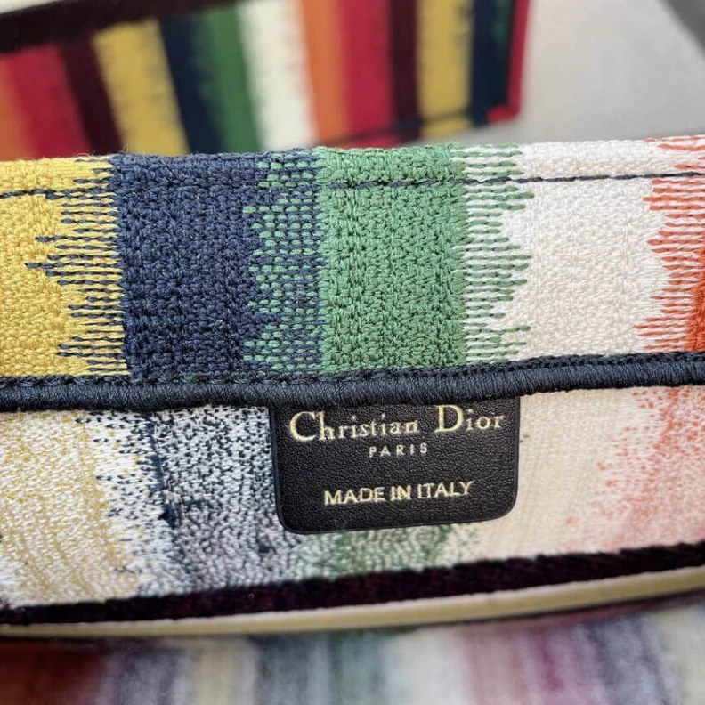 Lv belts replica The Dior B Christian Dior Small Book Tote Multicolor D-Stripes Embroidery
