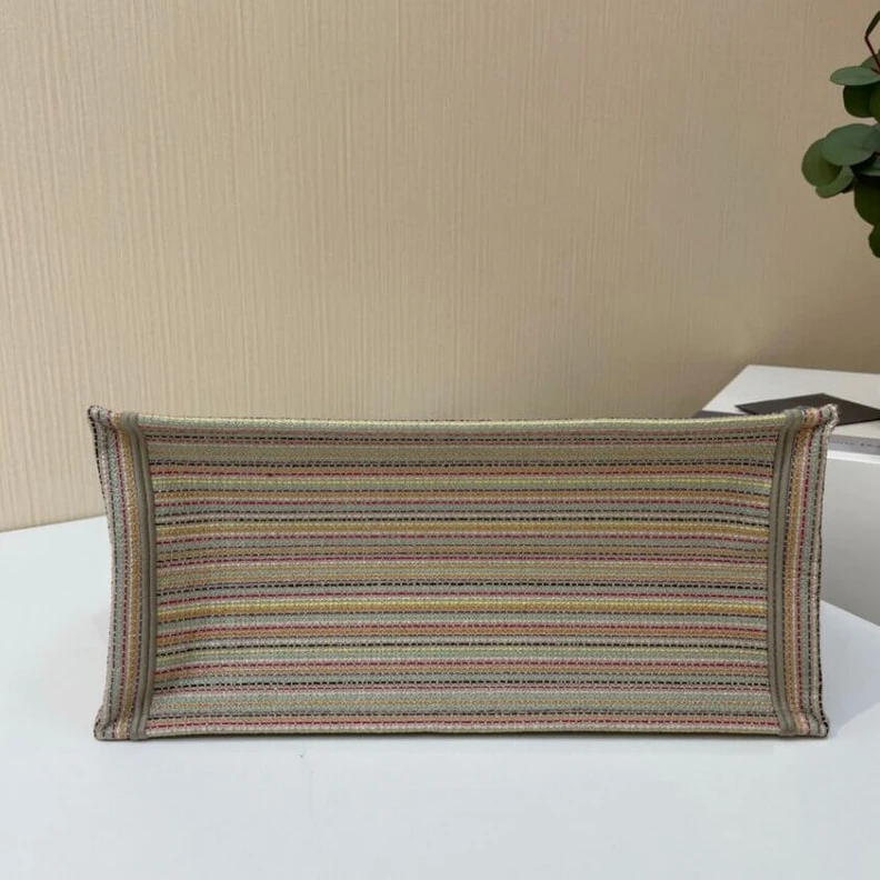 Replica ysl bags Can be ca Christian Dior Small Book Tote Multicolor Stripes Embroidery