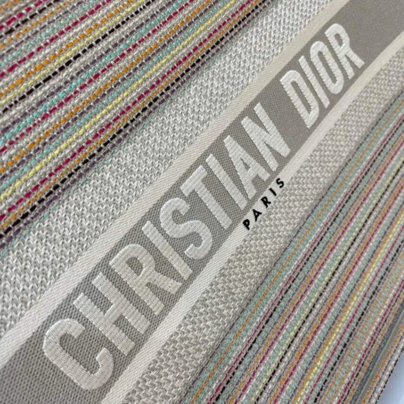 Replica ysl bags Can be ca Christian Dior Small Book Tote Multicolor Stripes Embroidery