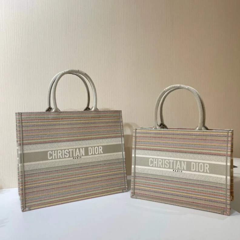 Replica ysl bags Can be ca Christian Dior Small Book Tote Multicolor Stripes Embroidery