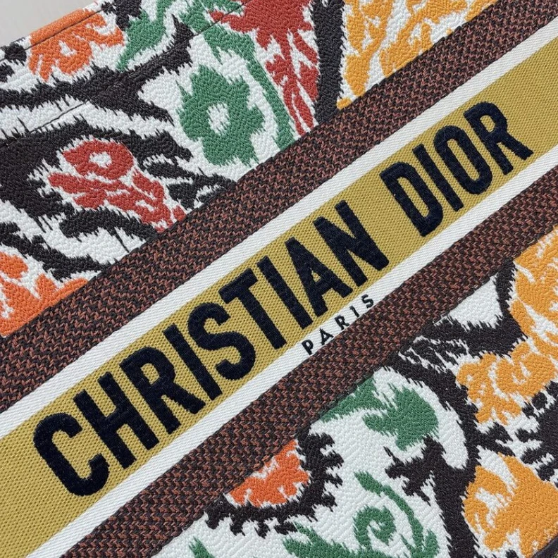Replica bags Can be ca Christian Dior Small Book Tote Yellow Multicolor Dior Paisley Embroidery