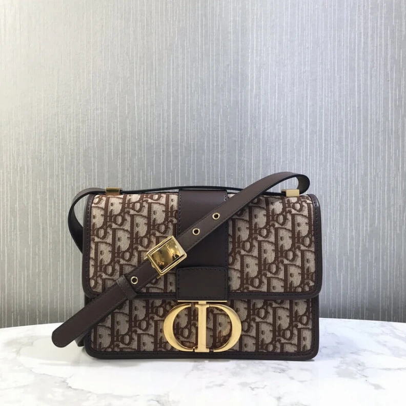 High quality replica bags Adjustabl Dior 30 Montaigne Chain Bag Burgundy Oblique Jacquard