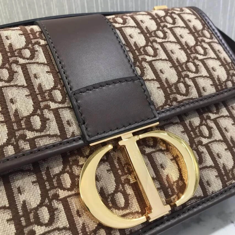 High quality replica bags Adjustabl Dior 30 Montaigne Chain Bag Burgundy Oblique Jacquard