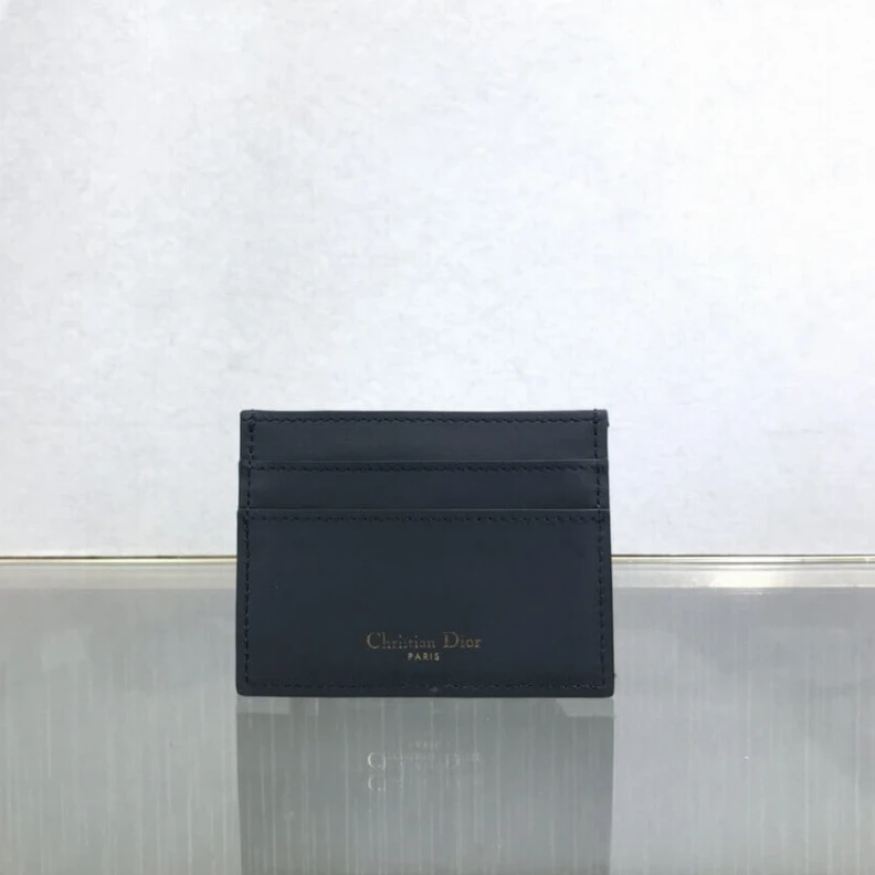 Top lv 1 patch p Dior 30 Montaigne Flat Card Holder Blue Oblique Jacquard