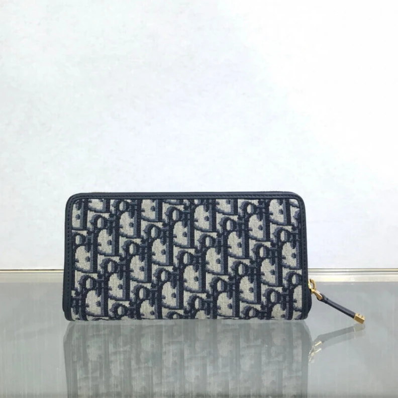 Lv belts replica Blue Dior Dior 30 Montaigne Wallet Blue Oblique Jacquard