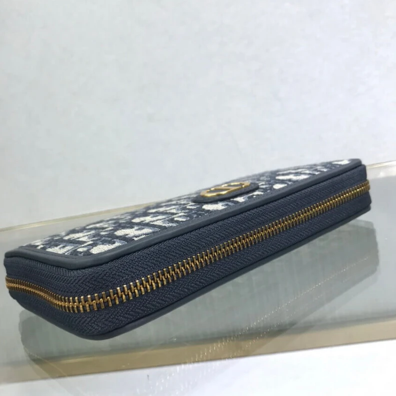 Lv belts replica Blue Dior Dior 30 Montaigne Wallet Blue Oblique Jacquard