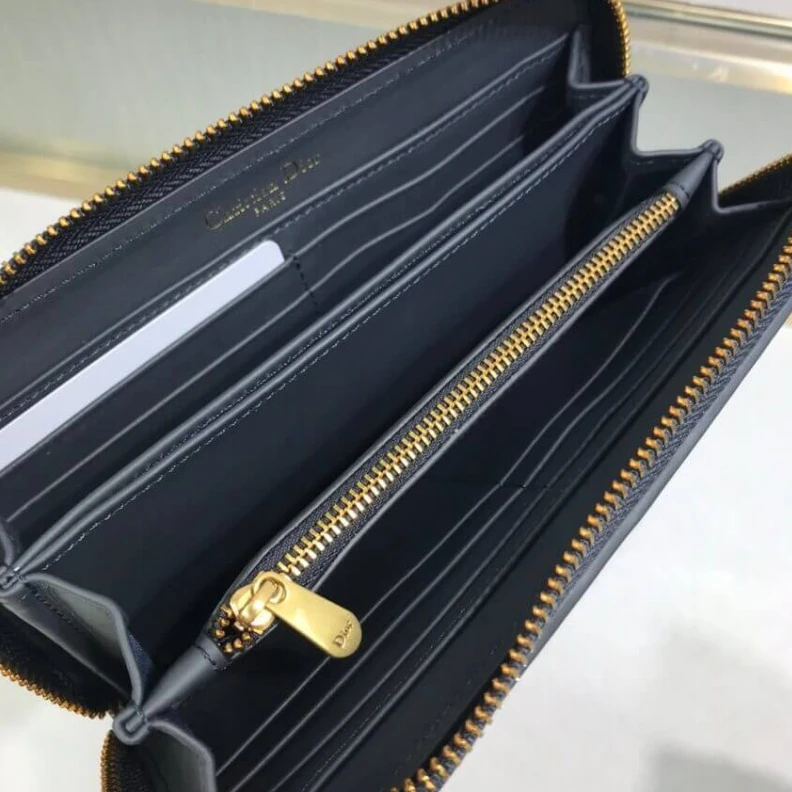 Lv belts replica Blue Dior Dior 30 Montaigne Wallet Blue Oblique Jacquard