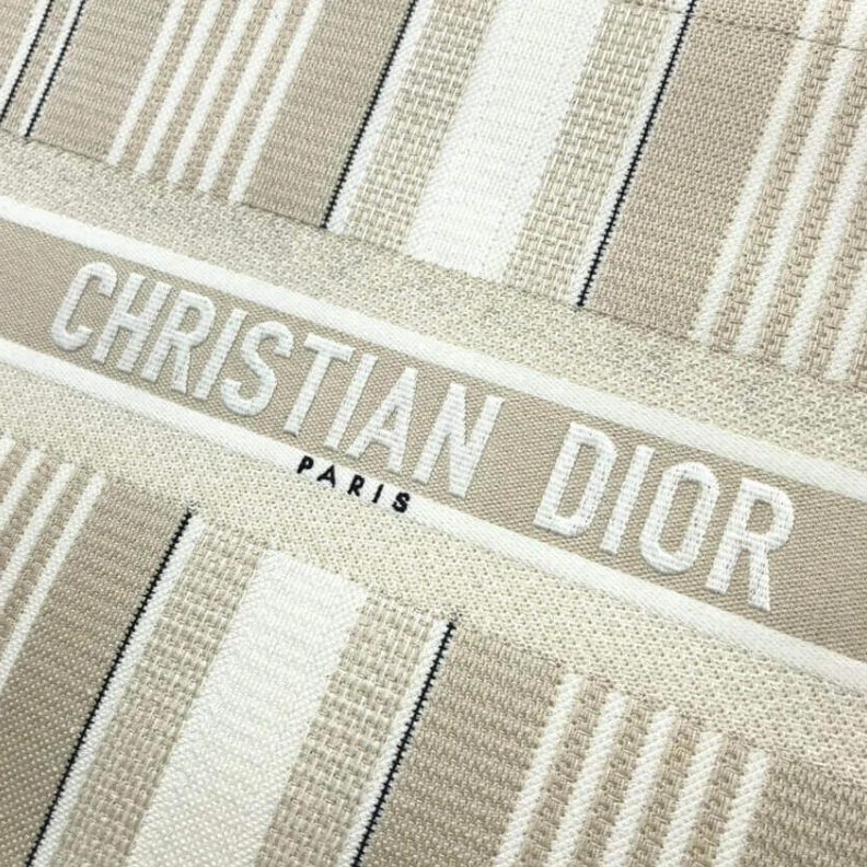 High quality replica bags 'Christia Dior Book Tote Beige Stripes Embroidery