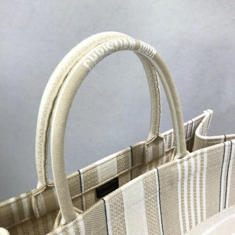 High quality replica bags 'Christia Dior Book Tote Beige Stripes Embroidery