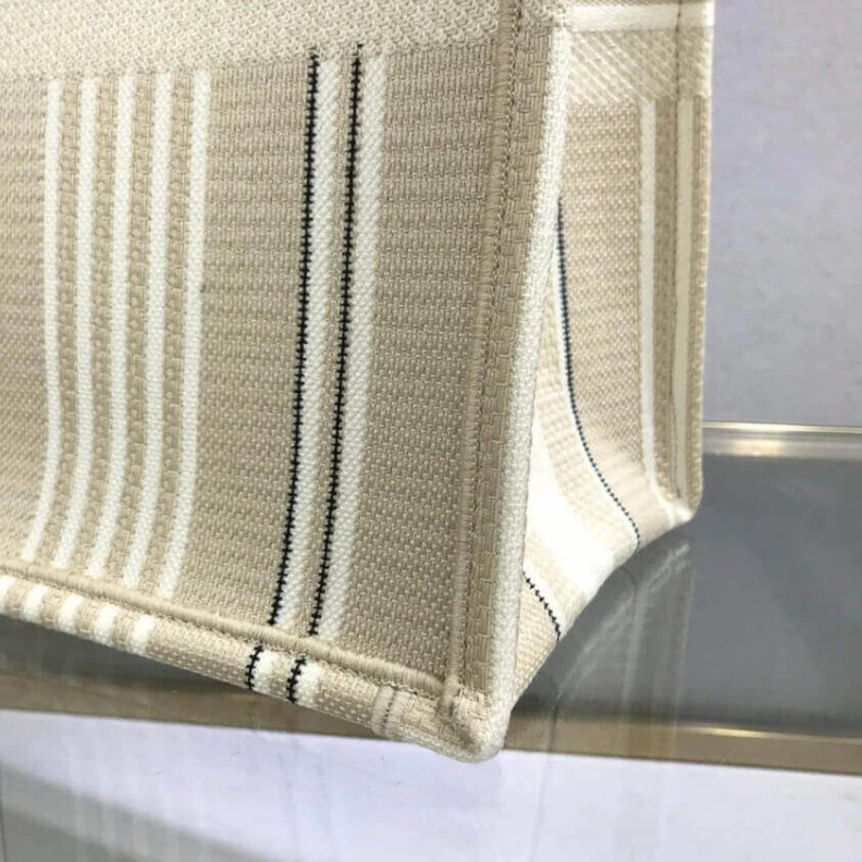 High quality replica bags 'Christia Dior Book Tote Beige Stripes Embroidery