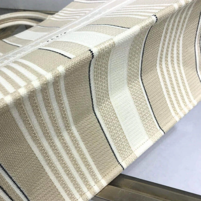 High quality replica bags 'Christia Dior Book Tote Beige Stripes Embroidery
