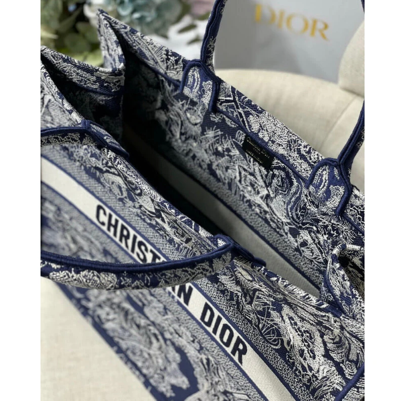 Replica bags 41.5 x 35 Dior Book Tote Blue Toile de Jouy Reverse Embroidery