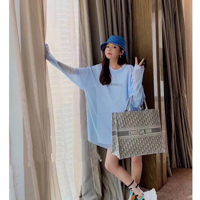 Replica bags The Dior B Dior Book Tote Grey Oblique Embroidery