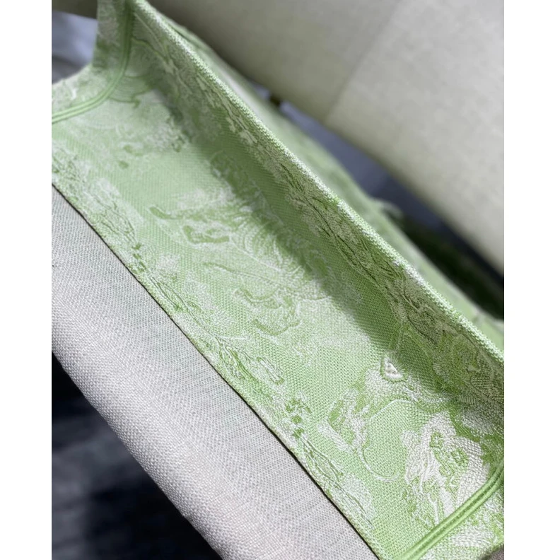 Replica bags 41.5 x 35 Dior Book Tote Lime Toile de Jouy Reverse Embroidery