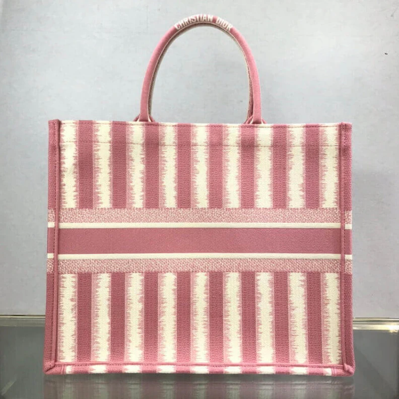 Louis vuitton locations The Dior B Dior Book Tote Pink D-Stripes Embroidery