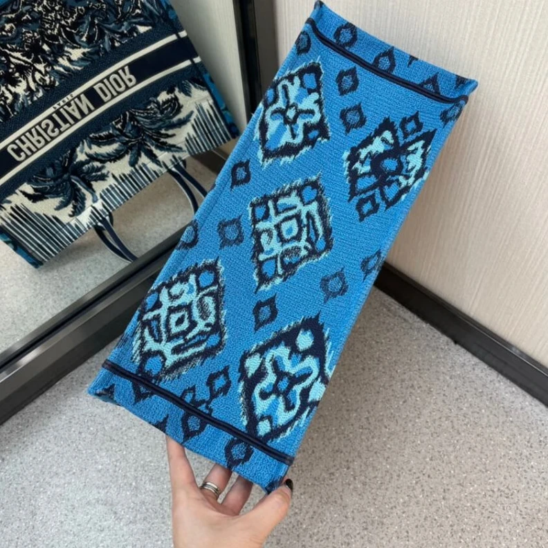 Replica bags 'Christia Dior Book Tote in Blue Palms Embroidery