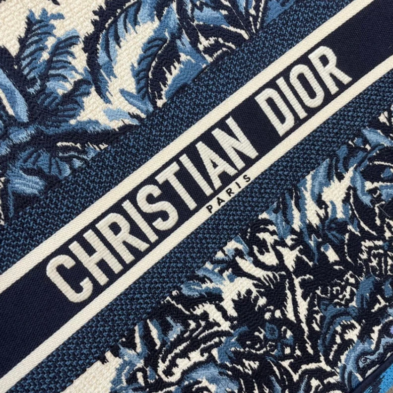 Replica bags 'Christia Dior Book Tote in Blue Palms Embroidery