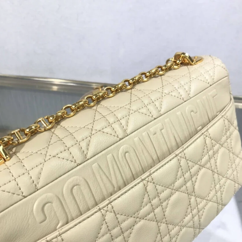 Replica valentino bags The new Di Dior Large Caro Bag Beige Supple Cannage Calfskin